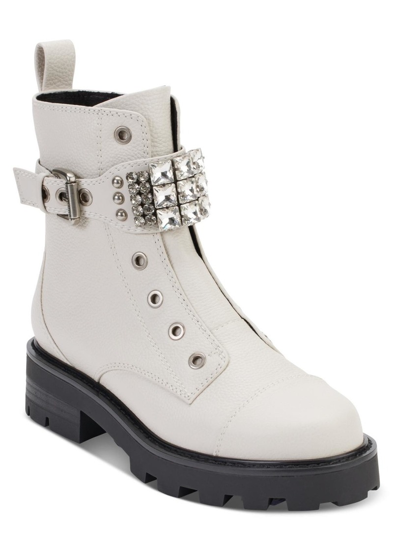 Karl Lagerfeld Maeva Womens Zipper Lug Sole Booties