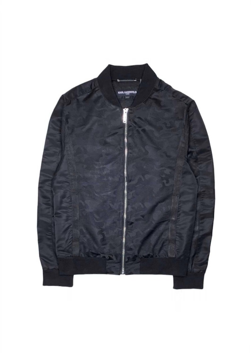 Karl Lagerfeld Men's Zip-Up Jacket In Black Camo