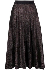 Karl Lagerfeld metallic-effect pleated midi skirt