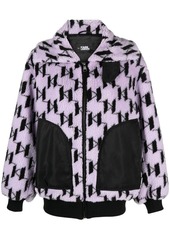 Karl Lagerfeld monogram faux-shearling jacket