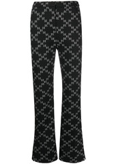 Karl Lagerfeld monogram-jacquard cropped trousers