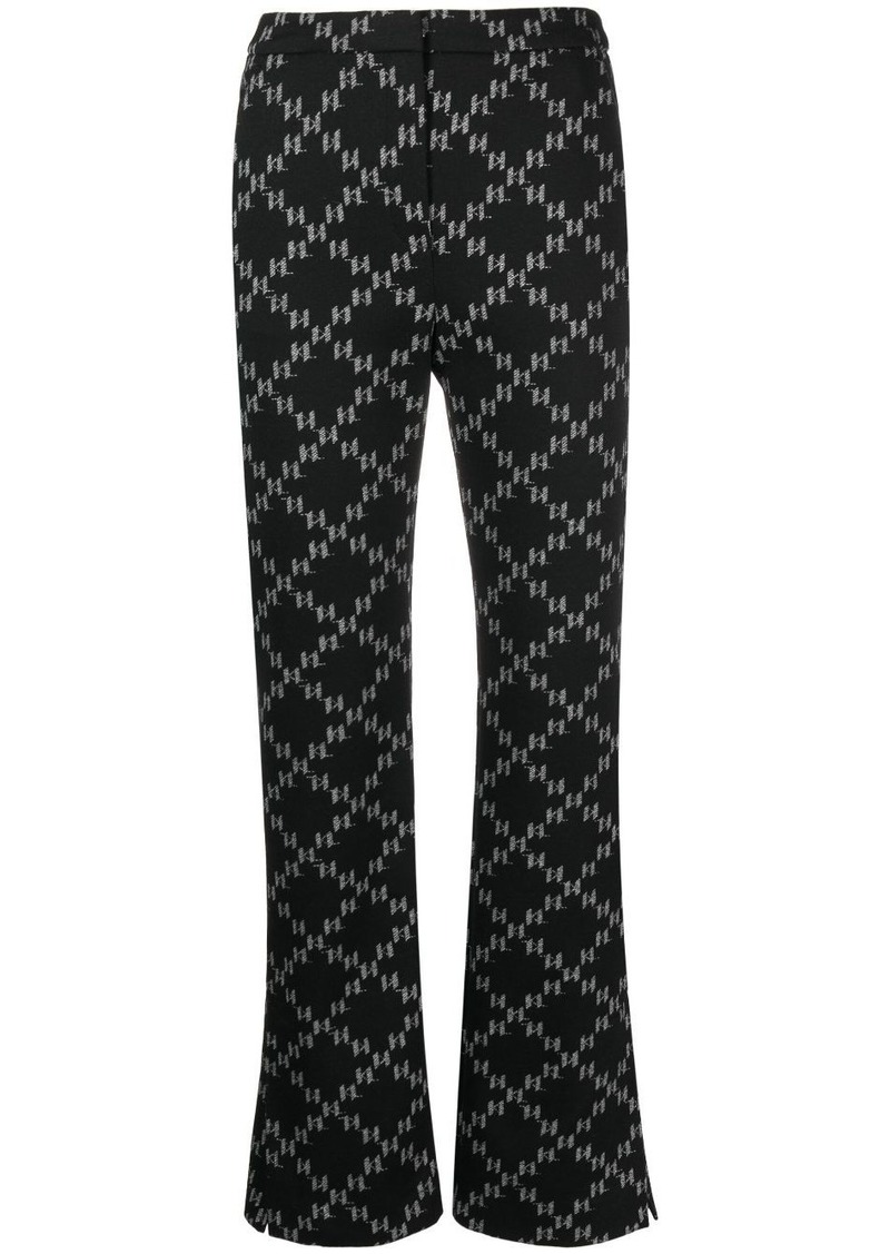 Karl Lagerfeld monogram-jacquard cropped trousers