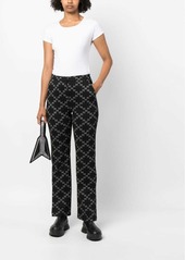 Karl Lagerfeld monogram-jacquard cropped trousers