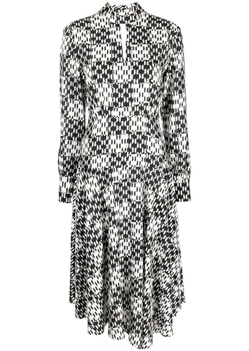 Karl Lagerfeld monogram-jacquard silk dress