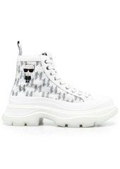 Karl Lagerfeld monogram-pattern leather sneakers