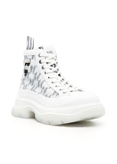 Karl Lagerfeld monogram-pattern leather sneakers