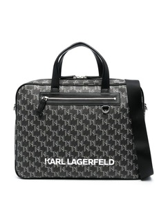 Karl Lagerfeld monogram-print faux-leather briefcase