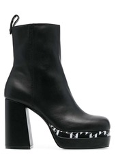 Karl Lagerfeld monogram-print platform boots