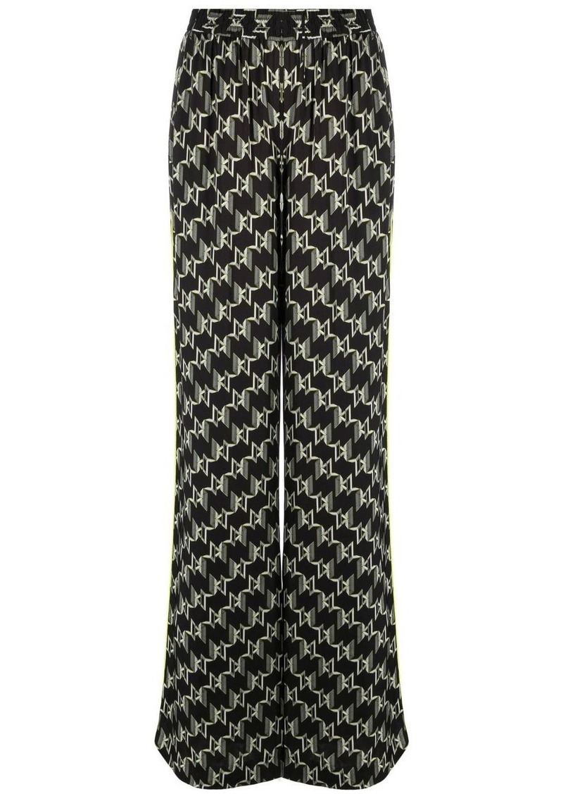 Karl Lagerfeld monogram-print wide-leg trousers