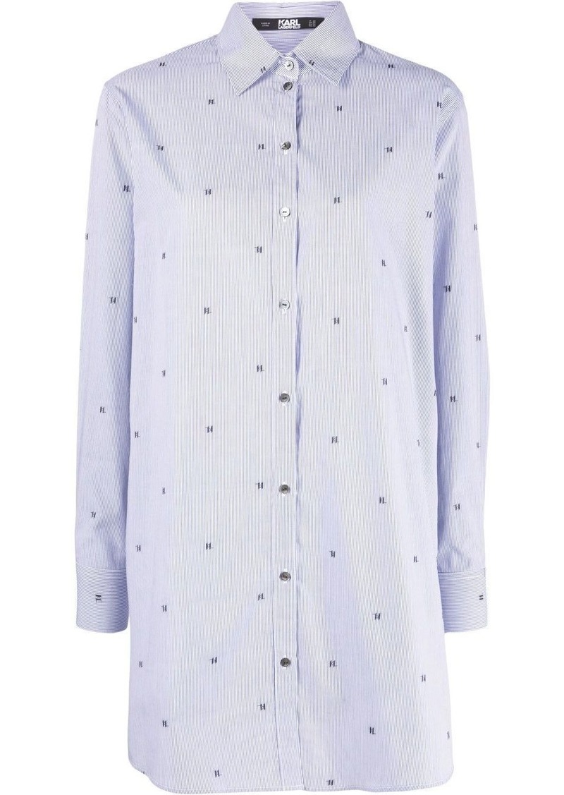 Karl Lagerfeld monogram stripe tunic shirt