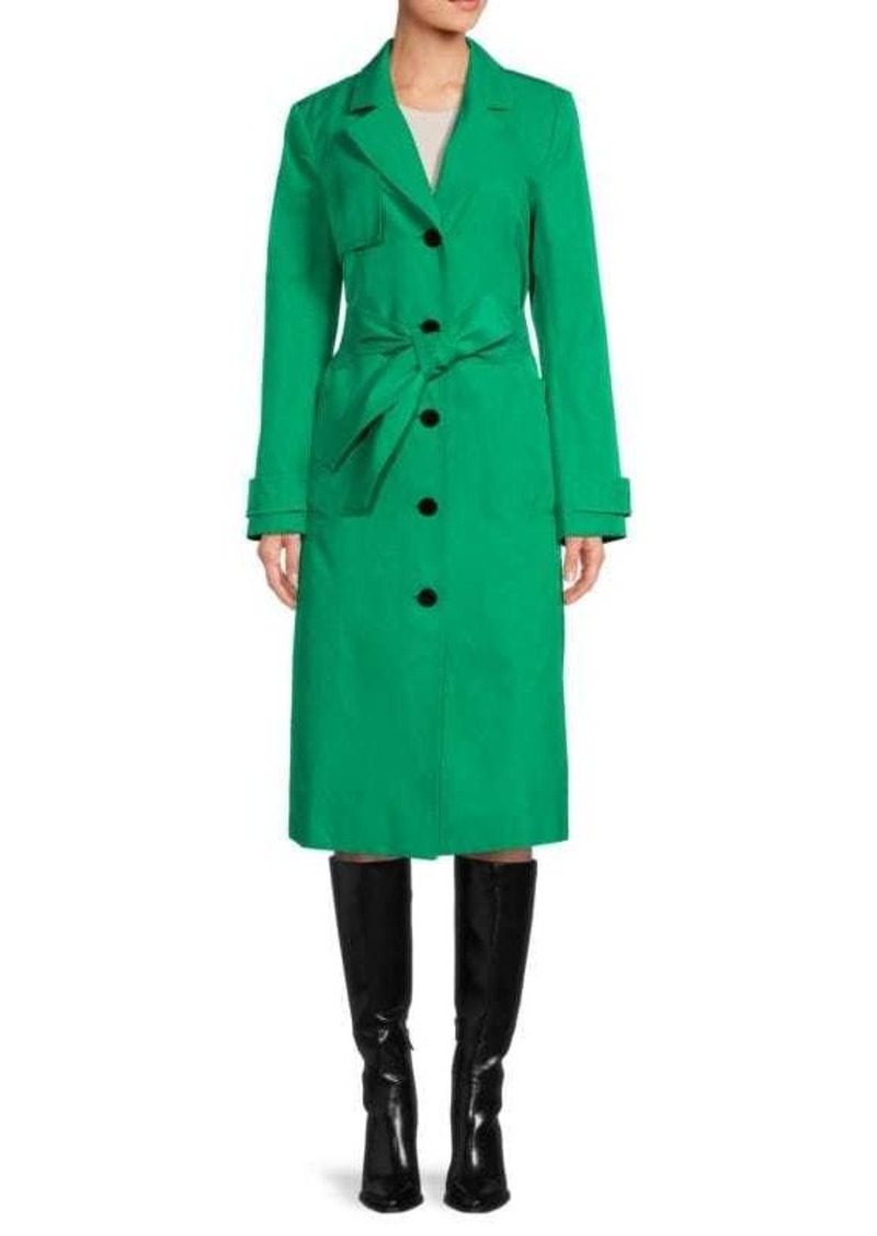 Karl Lagerfeld Notch Lapel Belted Trench Jacket