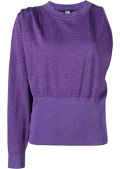 Karl Lagerfeld one-sleeve glitter-embellished jumper