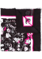 Karl Lagerfeld orchid print square scarf