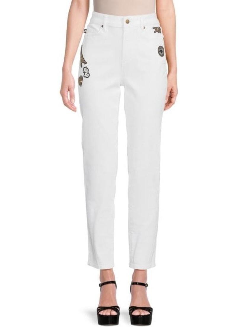 Karl Lagerfeld Patch Straight Leg Jeans