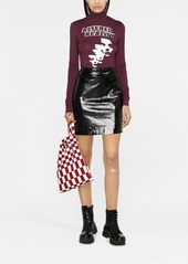 Karl Lagerfeld patent faux-leather skirt