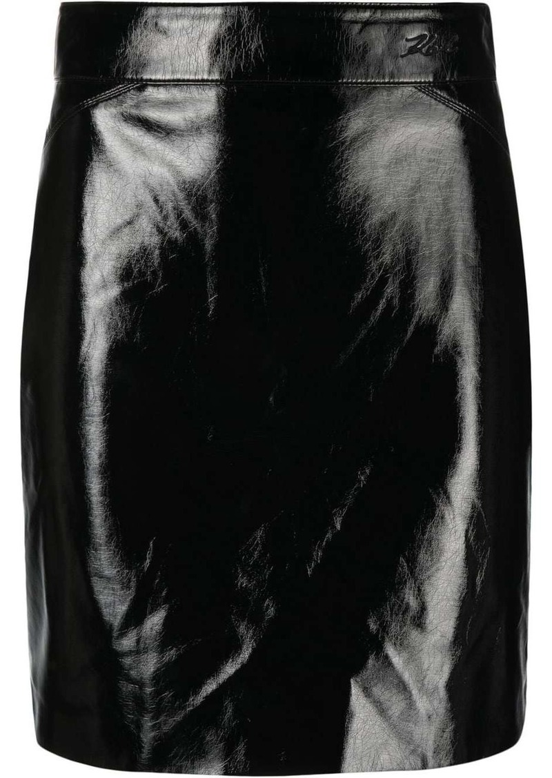 Karl Lagerfeld patent faux-leather skirt