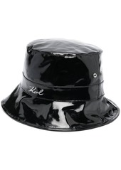 Karl Lagerfeld patent-finish bucket hat