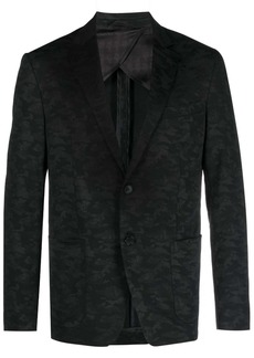 Karl Lagerfeld patterned-jacquard single-breasted blazer