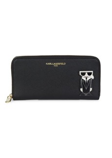 Karl Lagerfeld Maybelle Peaking Karl Faux Leather Continental Wallet