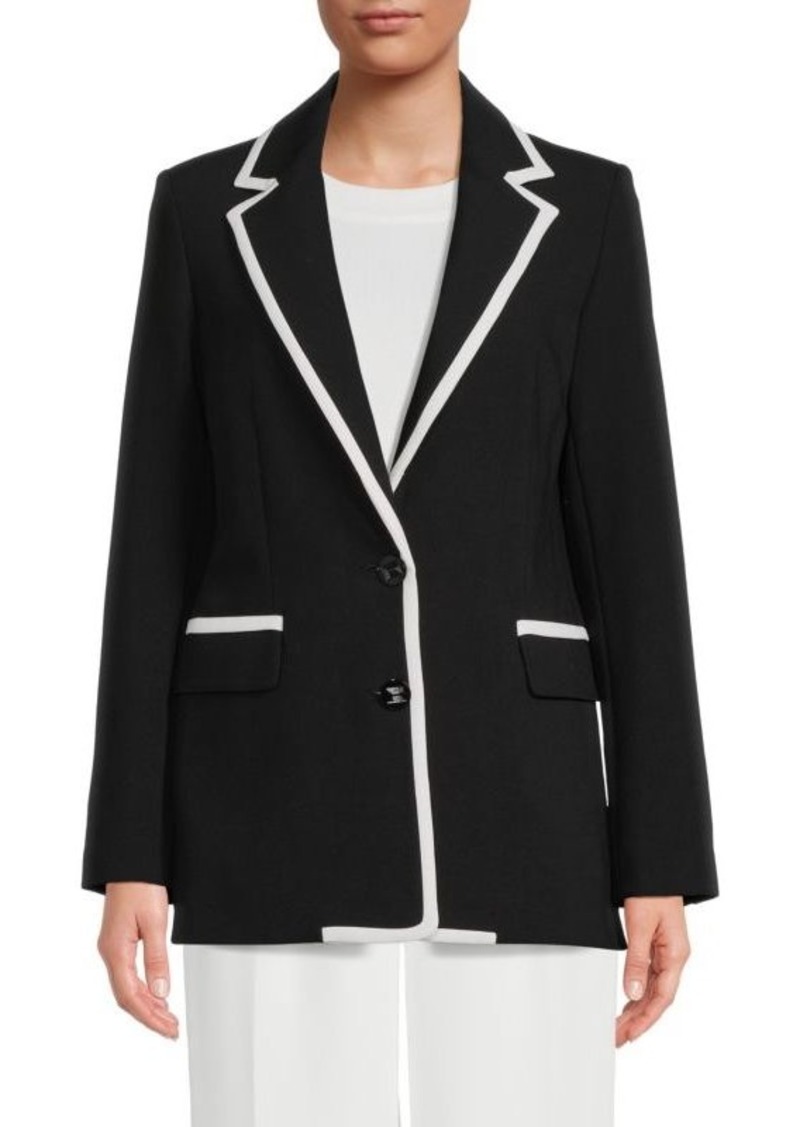 Karl Lagerfeld Piped Single Breasted Blazer