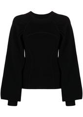 Karl Lagerfeld puff-sleeve crew-neck sweater