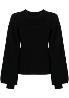 Karl Lagerfeld puff-sleeve crew-neck sweater