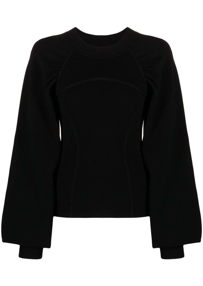 Karl Lagerfeld puff-sleeve crew-neck sweater