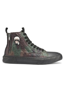 Karl Lagerfeld Quilted Camo High Top Sneakers