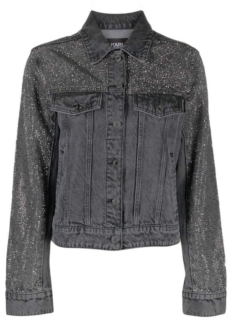 Karl Lagerfeld rhinestone-embellished denim jacket