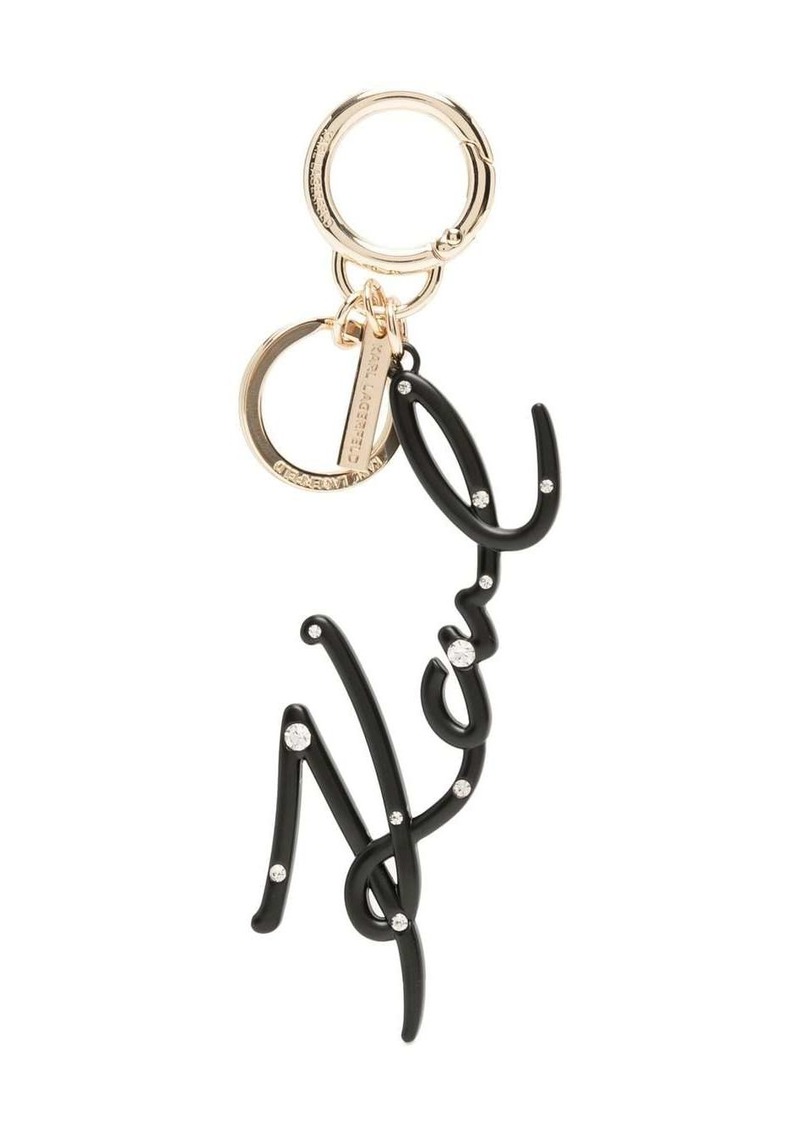 Karl Lagerfeld rhinestone-embellished keychain