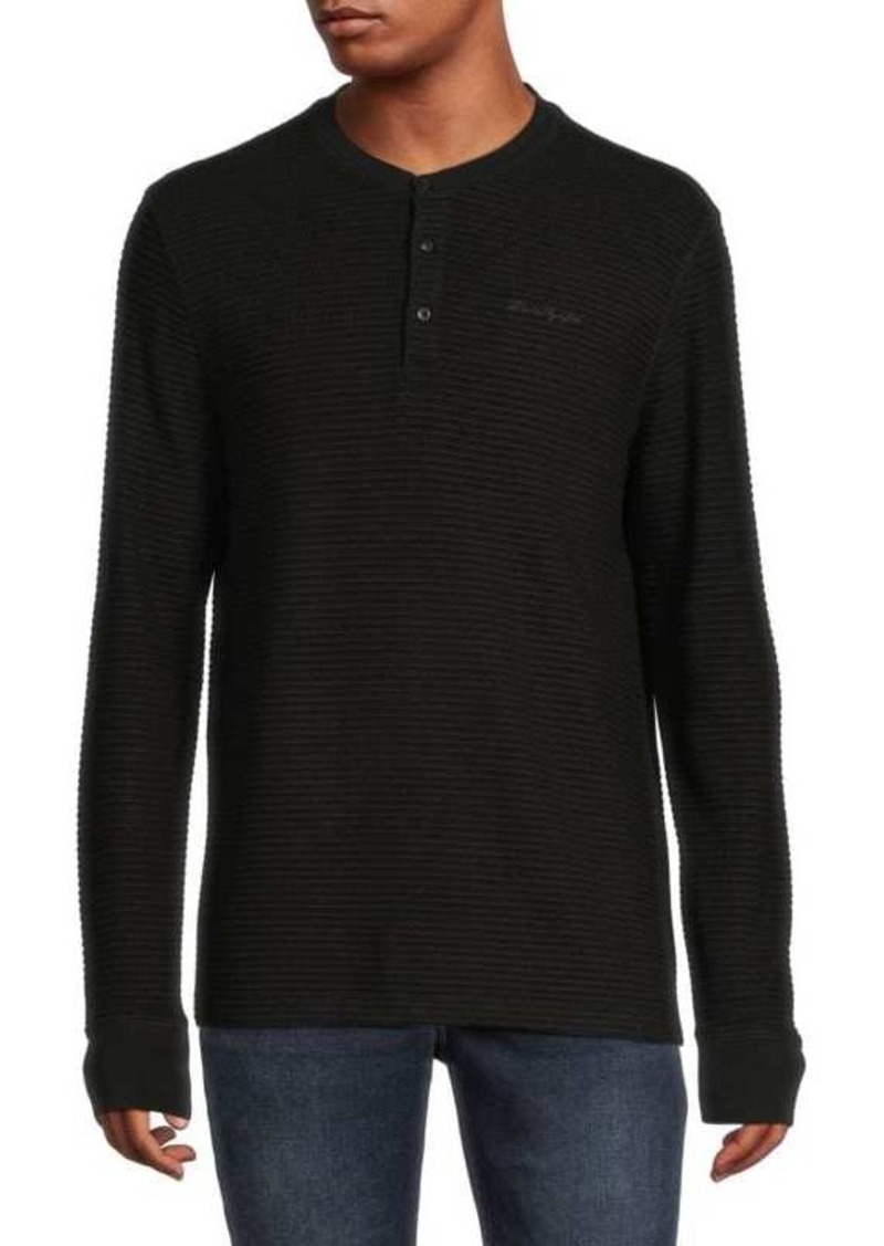 Karl Lagerfeld Ribbed Henley Sweater