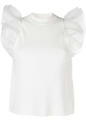 Karl Lagerfeld puff-sleeve knitted top