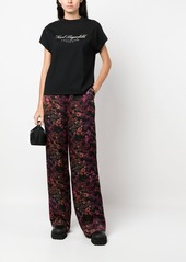 Karl Lagerfeld satin chain-print trousers