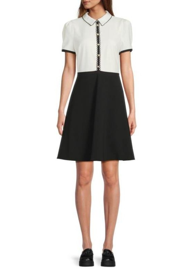 Karl Lagerfeld Scuba Knit Mini A Line Dress