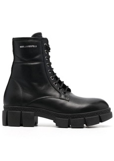 Karl Lagerfeld side logo-print combat boots