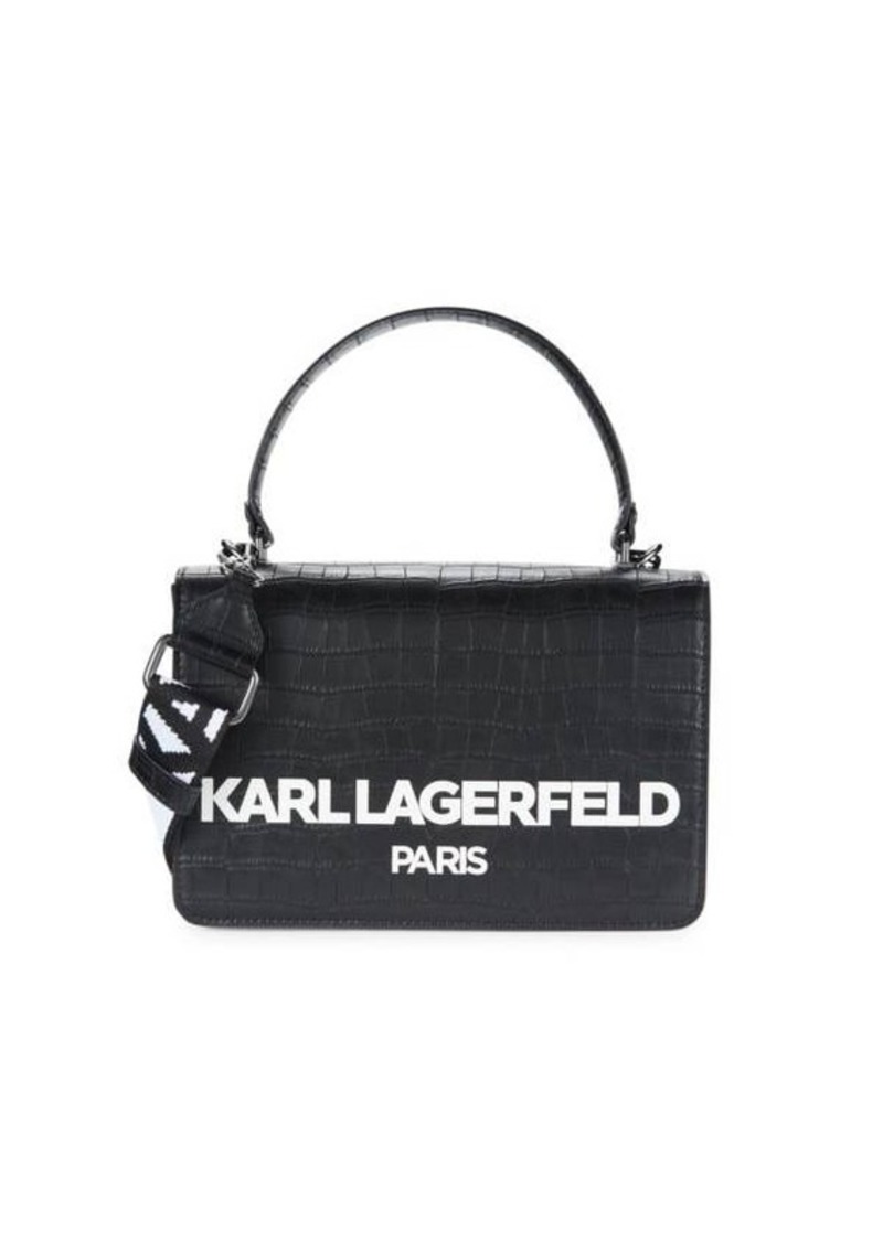 Karl Lagerfeld Simone Croc Embossed Satchel
