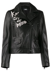 Karl Lagerfeld slogan biker jacket