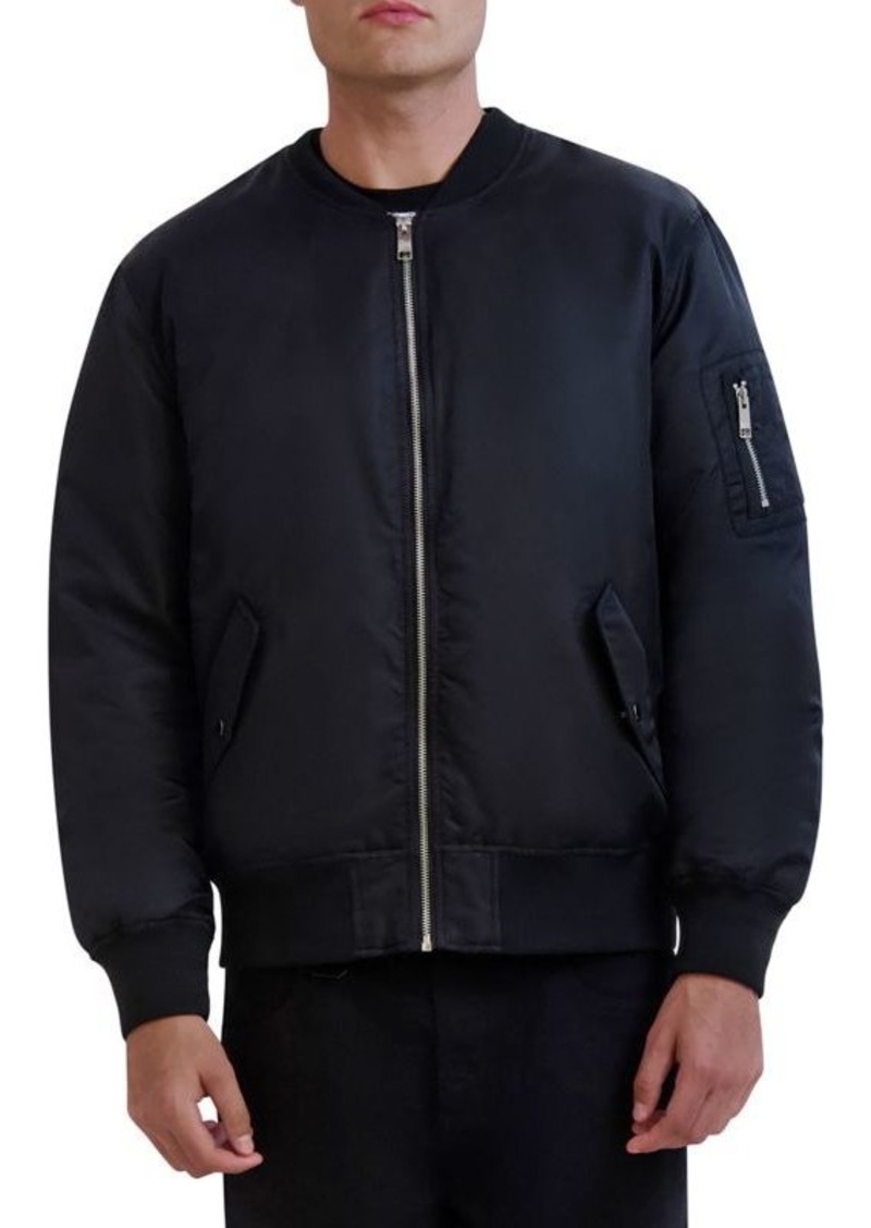 Karl Lagerfeld Solid Padded Bomber Jacket