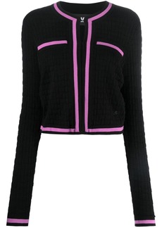 Karl Lagerfeld striped-border long-sleeve cardigan