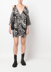 Karl Lagerfeld swirl-print mini kaftan dress