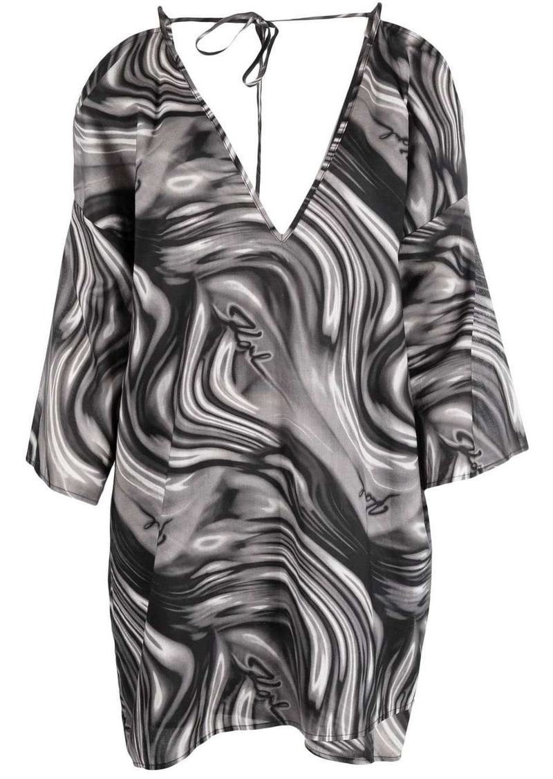 Karl Lagerfeld swirl-print mini kaftan dress