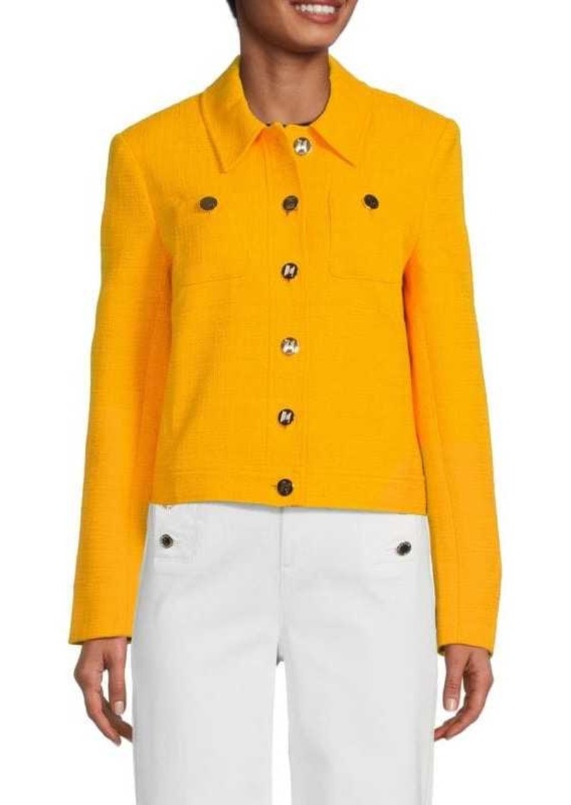 Karl Lagerfeld Textured Cropped Jacket