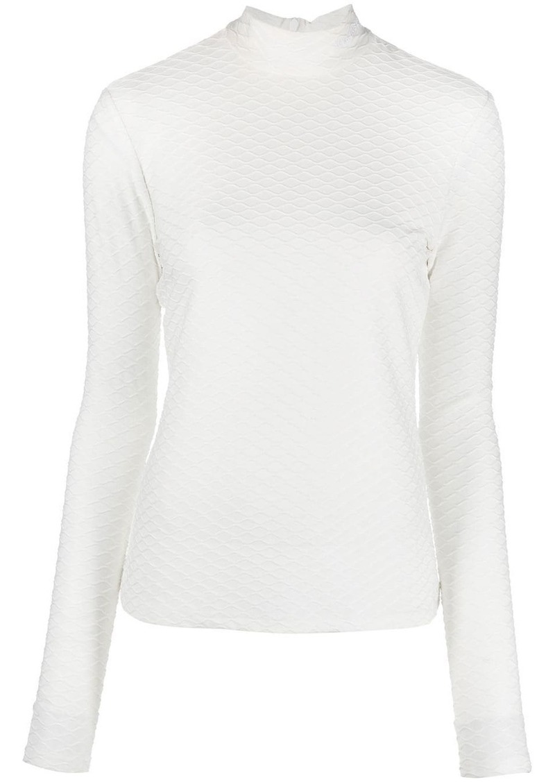 Karl Lagerfeld textured long-sleeve top