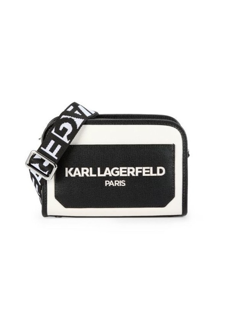 Karl Lagerfeld Two Tone Logo Crossbody Bag