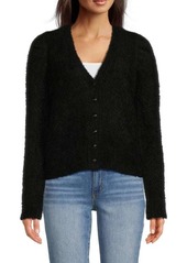 Karl Lagerfeld V Neck Faux Fur Cardigan