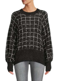 Karl Lagerfeld ​Windowpane Tweed Sweater