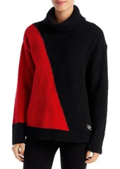 Karl Lagerfeld Womens Cowl Neck Knit Pullover Sweater