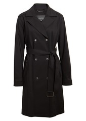 Karl Lagerfeld Paris Double Breasted Trench Coat in Black at Nordstrom
