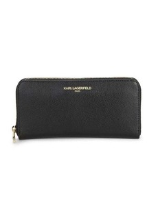 Karl Lagerfeld Zip-Around Continental Leather Wallet