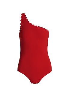 Karla Colletto Ines Scalloped One-Shoulder One-Piece Swimsuit